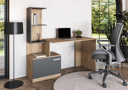 MISO biurko, grafitowy / dąb artisan (2p=1szt)