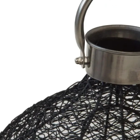 Lampion metalowy unikalny z poręcznym srebrnym uchwytem 25 cm