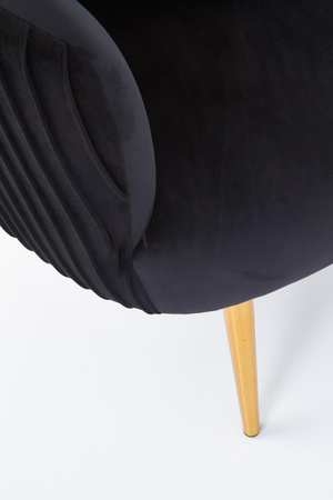 CROWN fotel wypoczynkowy czarny / złoty