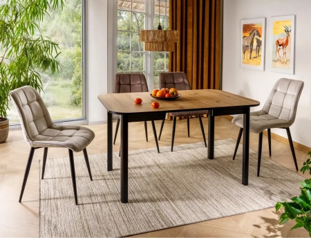 Zestaw 4 krzeseł Chic Velvet cappuccino