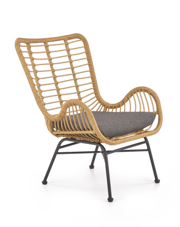 IKARO fotel czarny / naturalny / popielaty (1p=4szt)