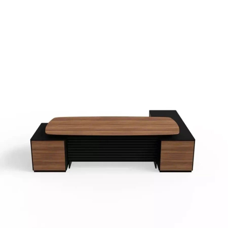 Biurko w kształcie litery L 280x181x74 cm orzech amerykański Slim Office