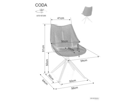 Zestaw 2 krzeseł Coda Brego szary