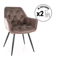 Zestaw 2 krzeseł Cherry Velvet cappuccino