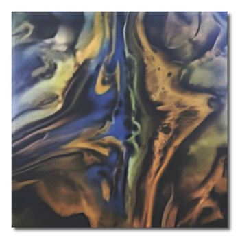 Obraz abstrakcyjny 50/50cm Złota droga ręcznie malowany na płótnie z wykorzystaniem żywicy epoksydowej