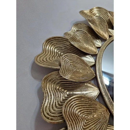 Lustro okrągłe MARIGOLD-Dekoracyjna Metalowa Rama z metaloplastyki w Stylu Glamour