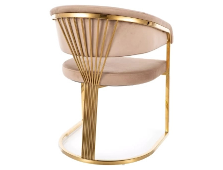Zestaw 2 krzeseł Crown Velvet beżowy