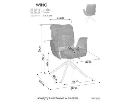 Zestaw 2 krzeseł Wing Brego szary
