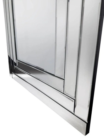 Lustro prostokątne Penelopa 80/140cm w stylu glamour z ramą z lustrzanych fragmentów o delikatnej fazie