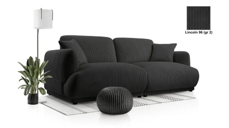 Nowoczesna sofa do salonu Chacco 206x102 cm z poduchami, tapicerowane plecy