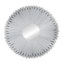 Lustro srebrne Stella 80cm okrągłe w misternej lustrzanej ramie w kształcie płatków kwiatu