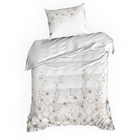 KOMPLET POŚCIELI SATYNOWEJ SPRING 44 160 X 200 CM BIAŁY