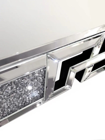 Lustro Prato 80/120cm w stylu glamour z ramą z kryształków o geometrycznym wzorze