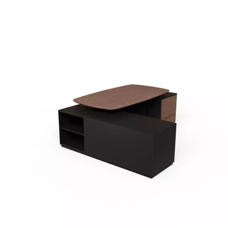 Biurko w kształcie litery do biura L 220x181x74 cm dąb orzech Slim