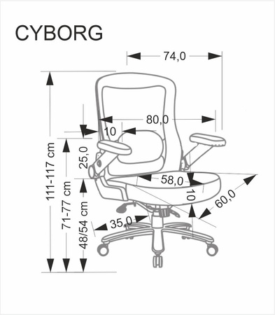 CYBORG fotel gabinetowy czarny (1p=1szt)
