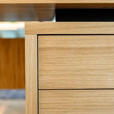 Nowoczesne biurko 230 cm dąb naturalny Ambasador