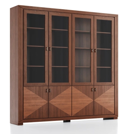 Biblioteczka 240 cm z intarsją dąb kasztanowy CUBE