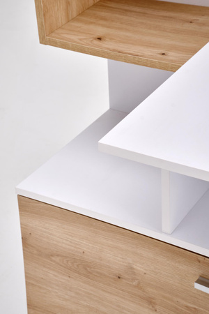MISO biurko, biały / dąb artisan (2p=1szt)