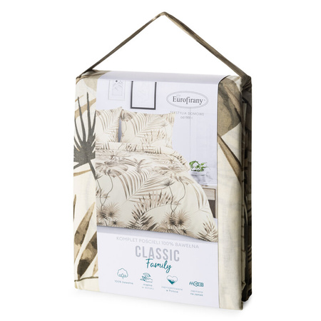 KOMPLET POŚCIELI BAWEŁNIANEJ NINA 220 X 200 CM BEŻOWY