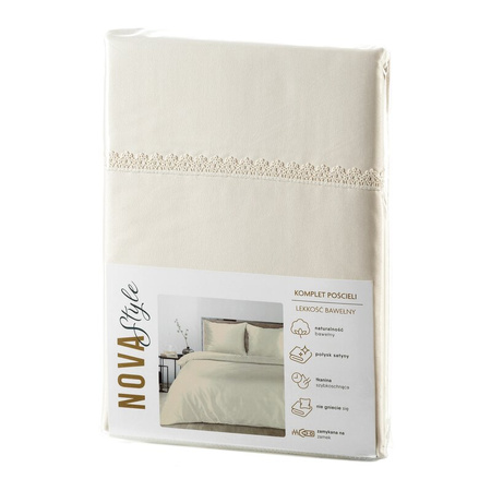 KOMPLET POŚCIELI LINDA 220 X 200 CM KREMOWY
