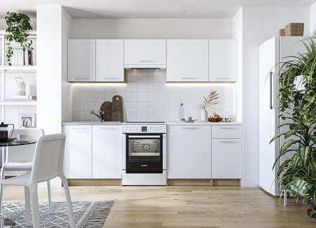 DARIA 240 kuchnia zestaw korpus: dąb sonoma, fronty: białe (10p=1kpl)