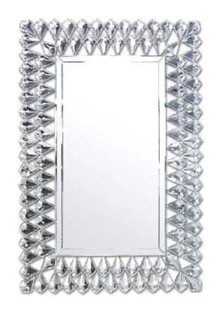 Lustro glamour Napoli 67/97cm wyszukane prostokątne z ramą z kryształkami w kształcie łez