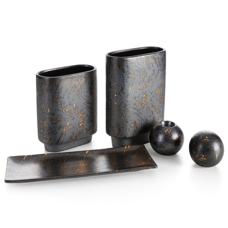 WAZON DEKORACYJNY ARIELA 20 X 10 X 28 CM GRAFITOWY