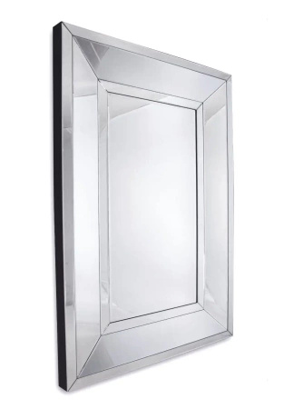 Lustro prostokątne Ava 70/140cm glamour klasyczne w prostej lustrzanej ramie o delikatnej fazie