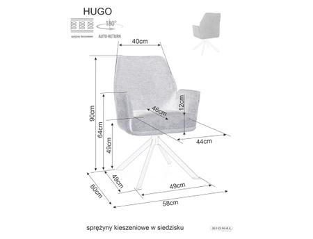 Zestaw 2 krzeseł Hugo Brego szary