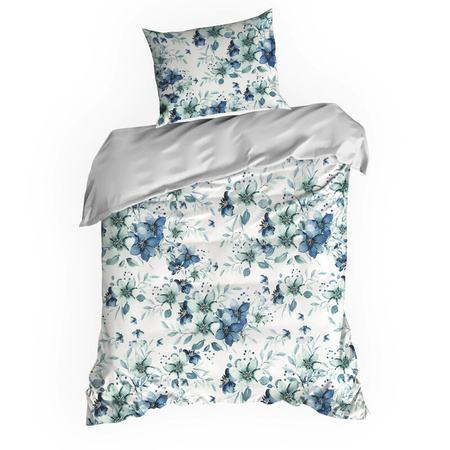 KOMPLET POŚCIELI SATYNOWEJ SPRING 54 140 X 200 CM NIEBIESKI