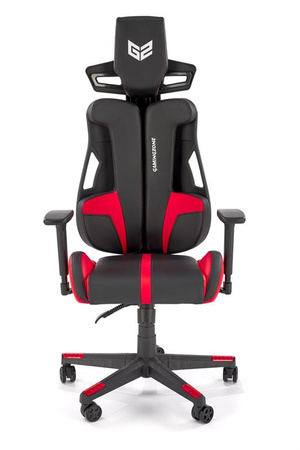 NITRO fotel gabinetowy eco skóra / tkanina, czarny / czerwony (1p=1szt)