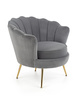 AMORINITO fotel wypoczynkowy popielaty / złoty
