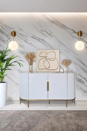 Komoda biała w stylu glamour Vivien