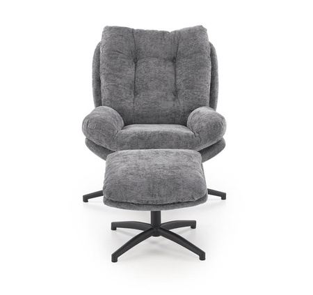 PESTO fotel z podnóżkiem / funkcja kołyski, popielaty