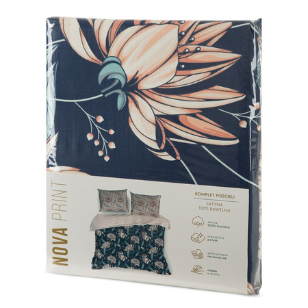 KOMPLET POŚCIELI SATYNOWEJ NIKA 49 160 X 200 CM GRANATOWY