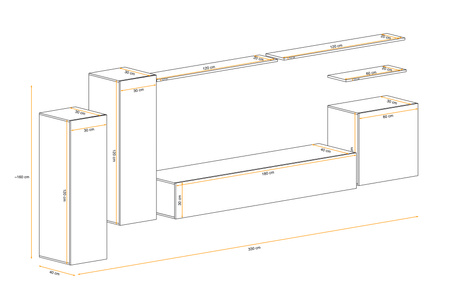 Meblościanka wisząca Switch I L