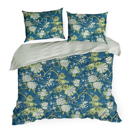 KOMPLET POŚCIELI SATYNOWEJ SPRING 68 140 X 200 CM NIEBIESKI