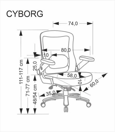 CYBORG fotel gabinetowy czarny (1p=1szt)