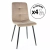 Zestaw 4 krzeseł Ivo Velvet ciemny beżowy