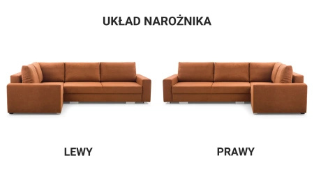 Narożnik TORNADO 290x195 cm z funkcją spania