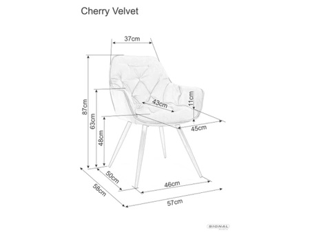 Zestaw 2 krzeseł Cherry Velvet różowy