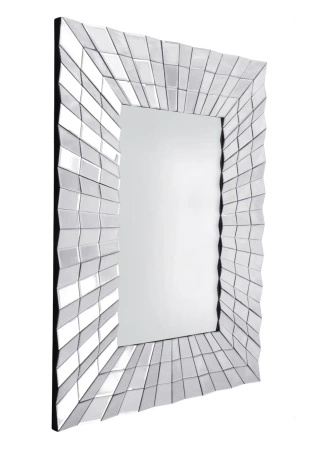Lustro prostokątne Galante 80/120cm w stylu glamour w dekoracyjnej trójwymiarowej ramie