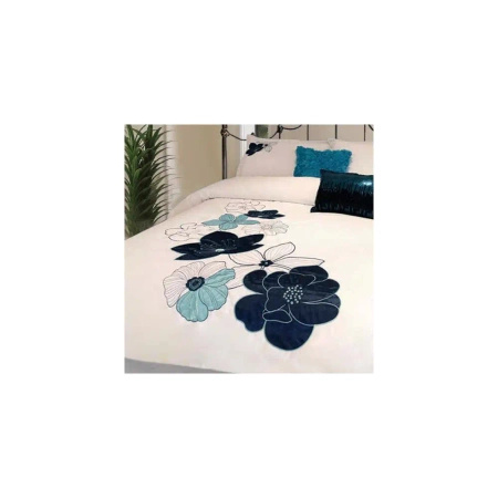 Pościel z mikrofibry Faro premium w biało-niebieskim kolorze 160x200 cm