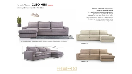 Narożnik CLEO MINI 276x176 cm
