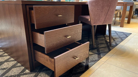 Kontener do biurka bez intarsji dąb kasztanowy CUBE