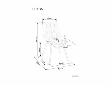 Zestaw 4 krzeseł Praga Sztruks zielony