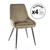 Zestaw 4 krzeseł Cobe Velvet oliwkowy