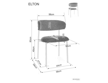 Zestaw 2 krzeseł Elton Brego kaszmir beżowy