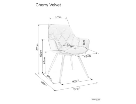 Zestaw 2 krzeseł Cherry Velvet cappuccino