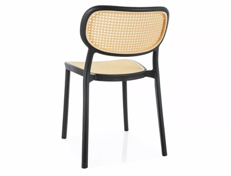 Zestaw 2 krzeseł Bali czarne beżowe